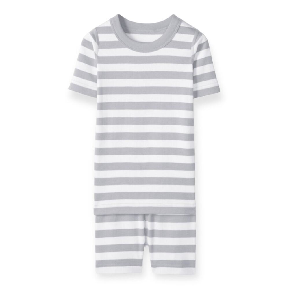 Hanna Andersson NWT Gray Striped Short John Pajama Set. Size 4.